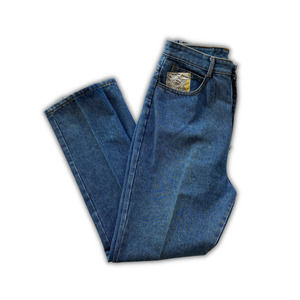 VTG Paris Express Medium Stone Wash Jeans Comic Travel Patches Women's Sz 13